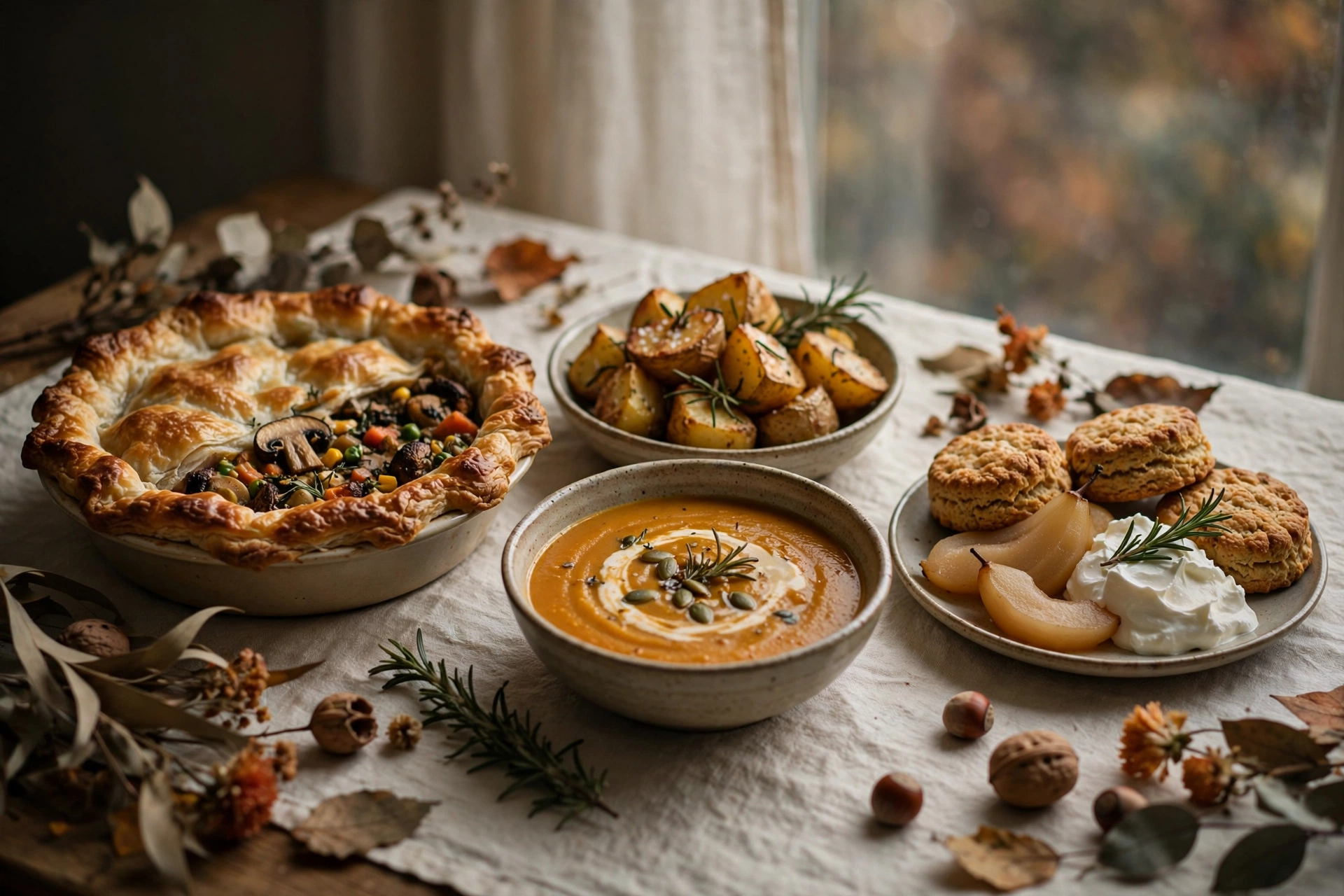 Vegetarian ANZAC Day feast spread