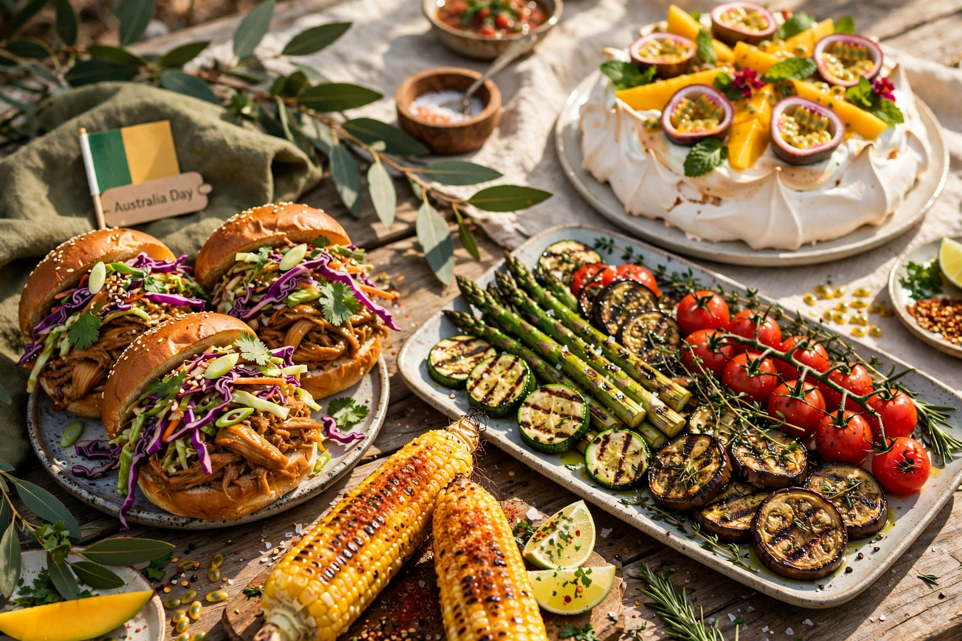 Vegan Australia Day feast spread