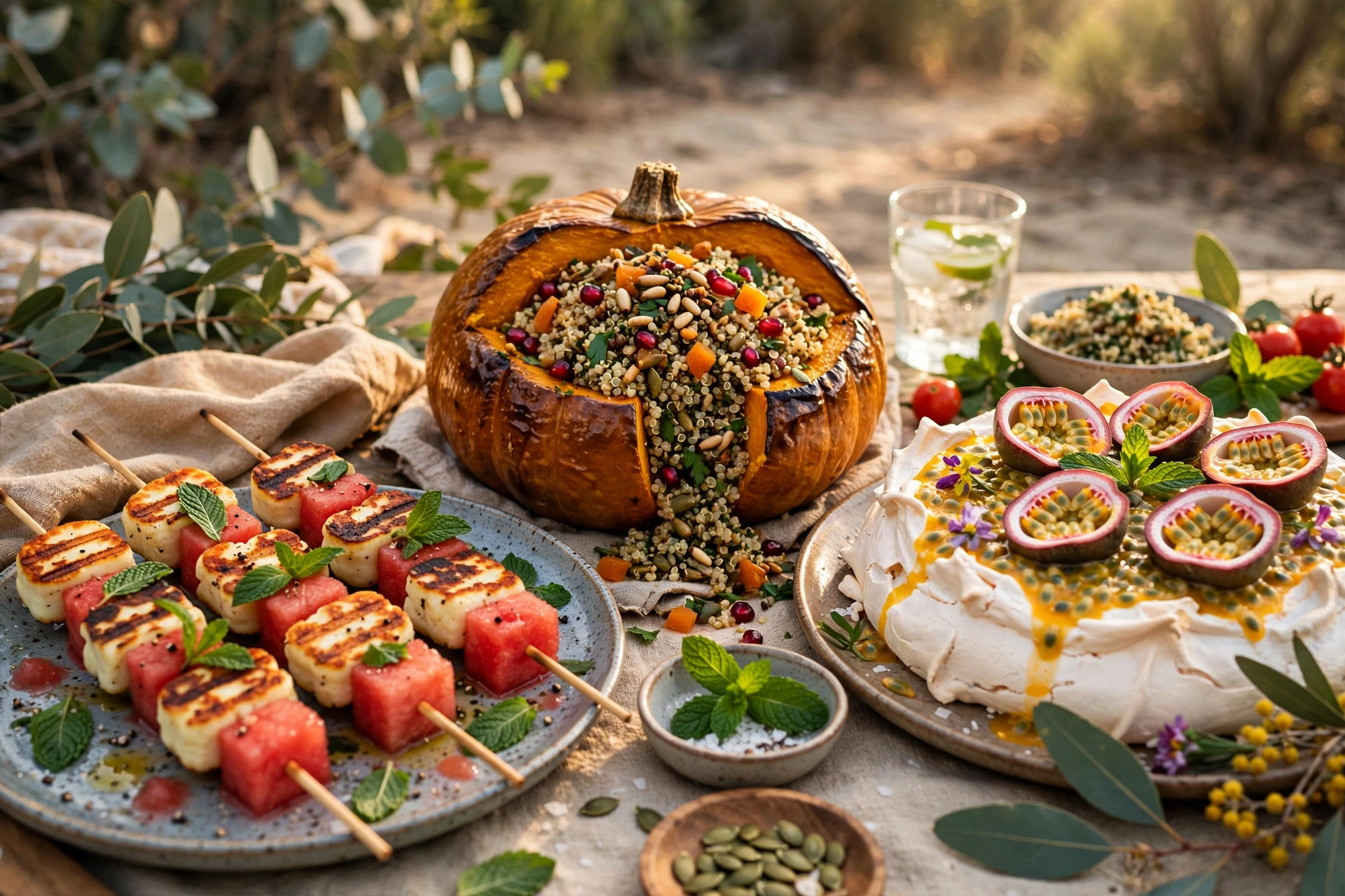 Vegetarian Australia Day feast spread
