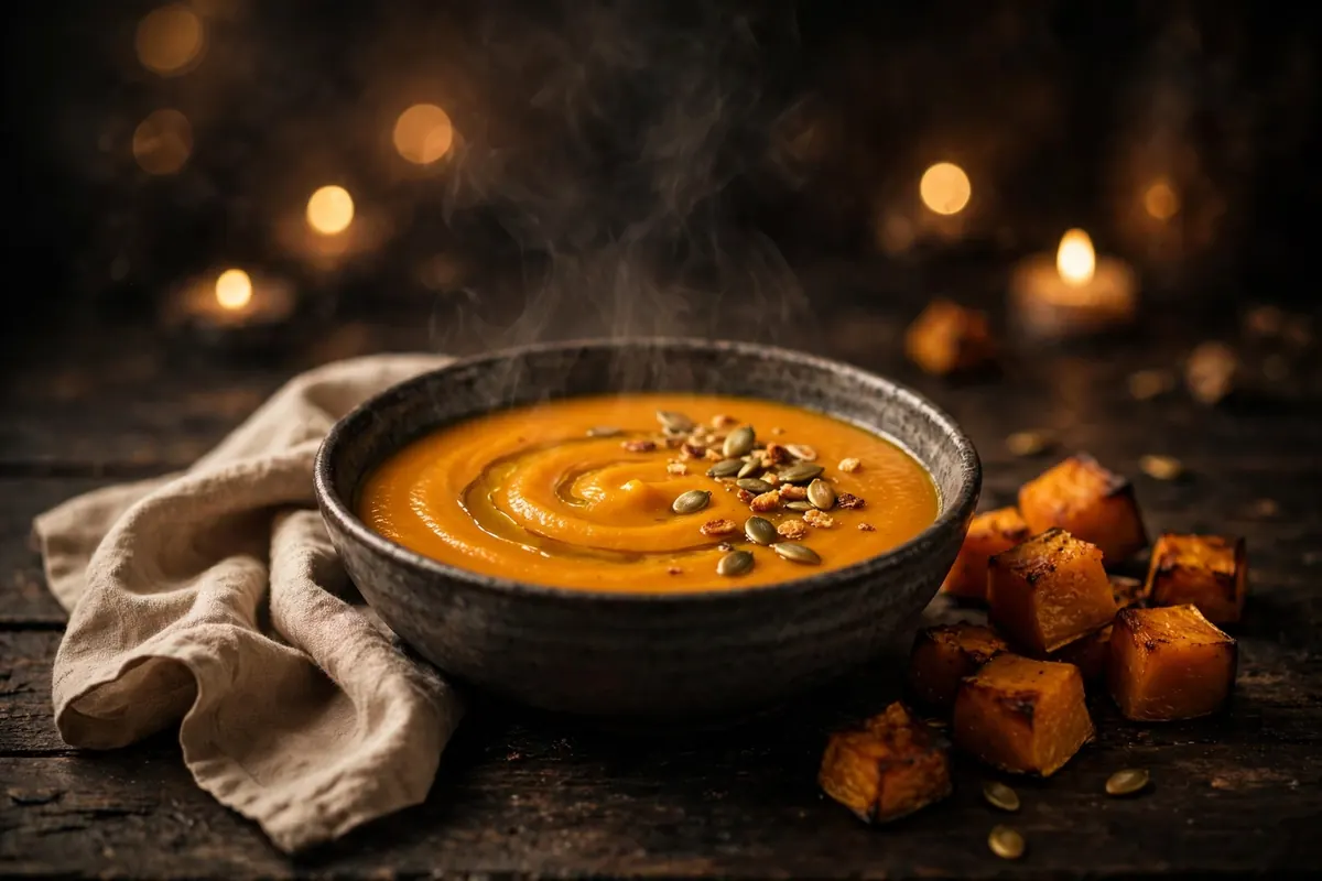 Roast Pumpkin Soup with Toasted Seeds