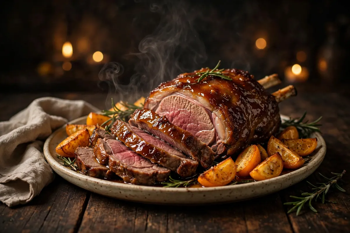 Honey-Glazed Roast Lamb Shoulder with Kūmara