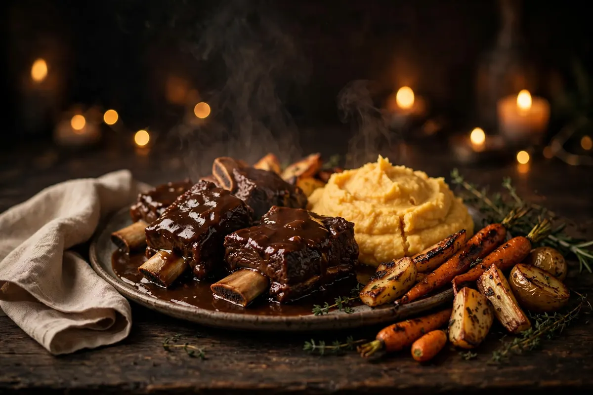 Slow-Cooked Beef Short Ribs with Kūmara Mash
