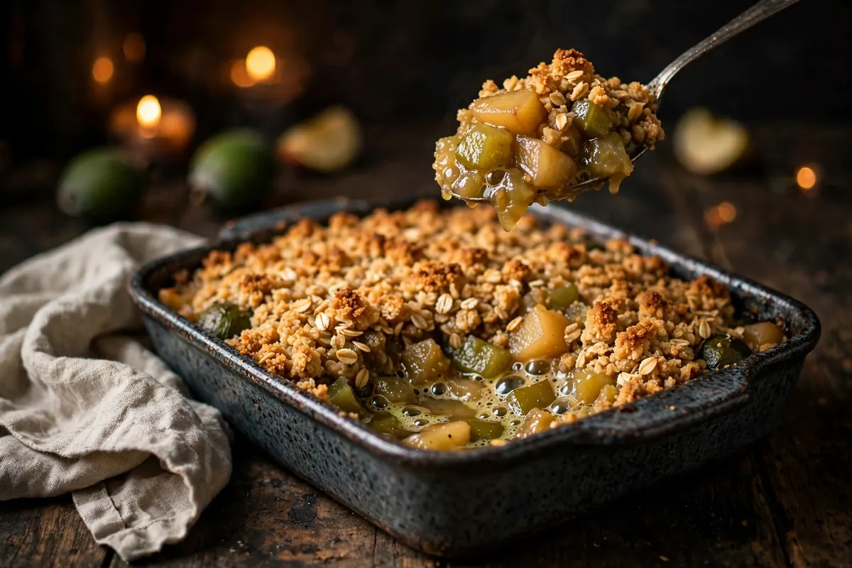 Feijoa and Apple Crumble