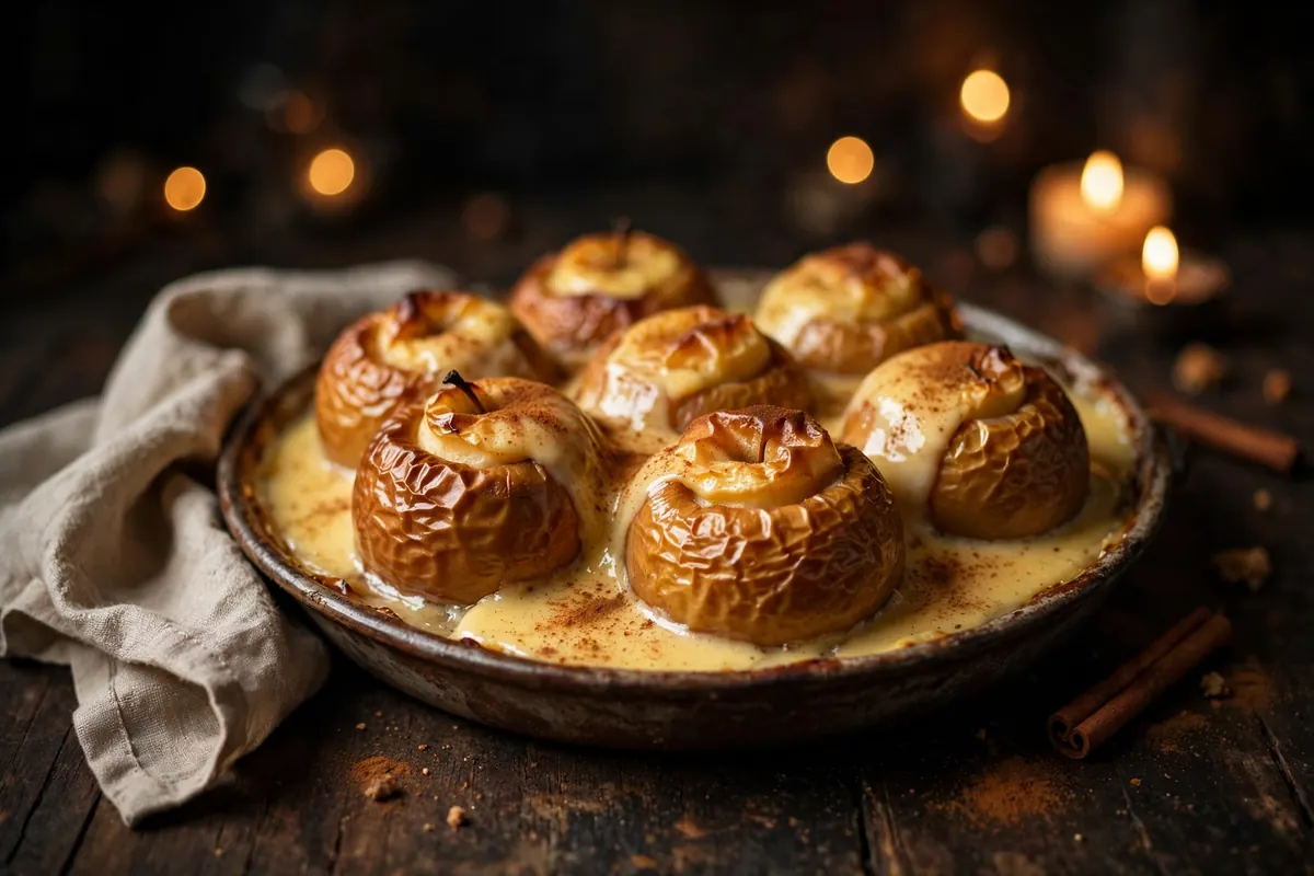 Baked Apples with Custard