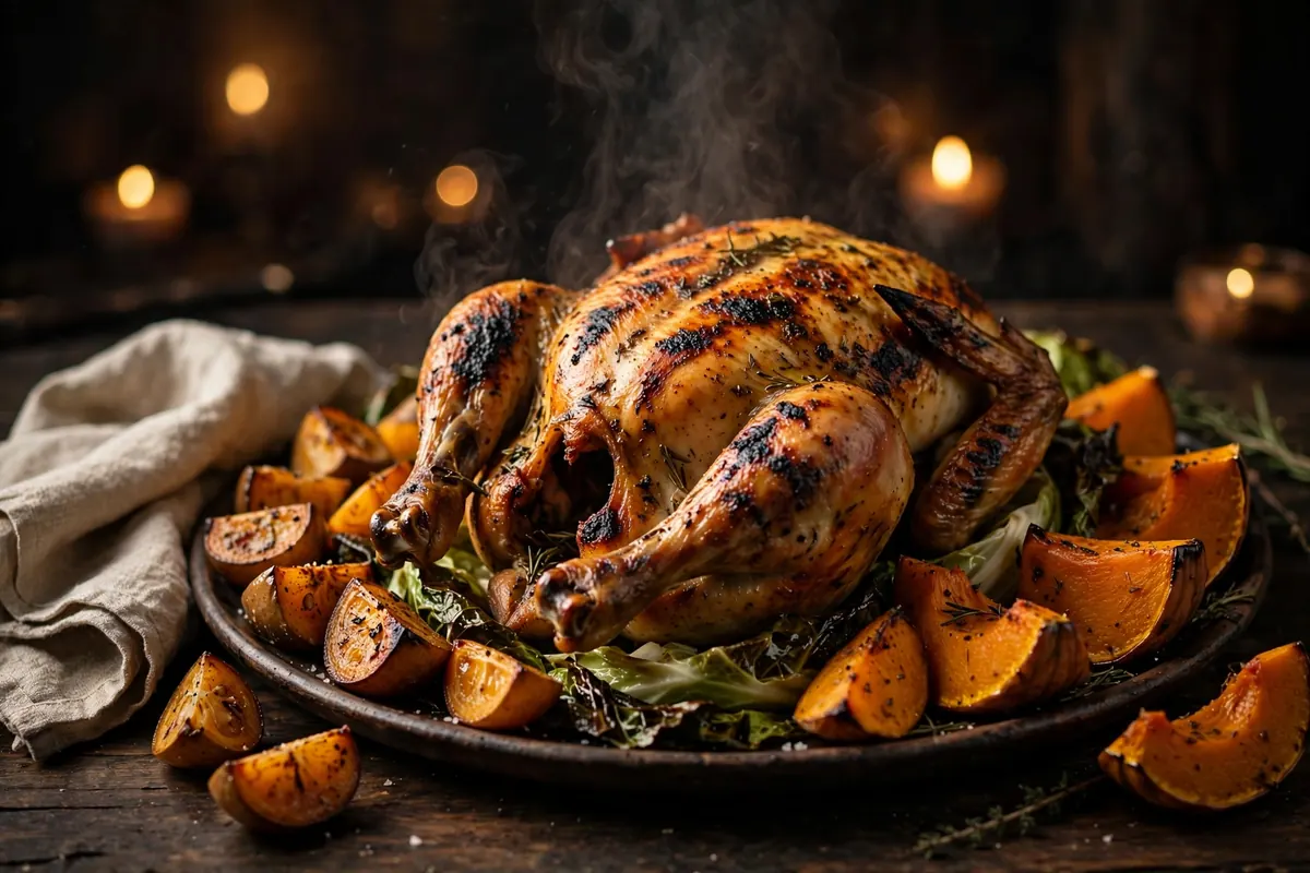 Hāngī-Style Roast Chicken with Kūmara