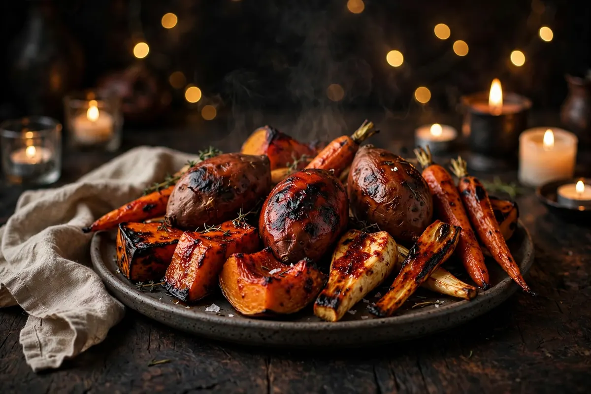 Hāngī-Style Slow-Roast Root Vegetables with Smoked Paprika Glaze