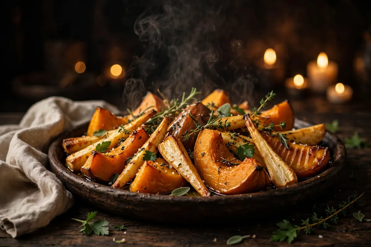 Herb-Roast Pumpkin and Parsnips