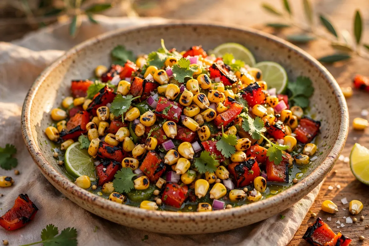 Charred Corn & Capsicum Salad