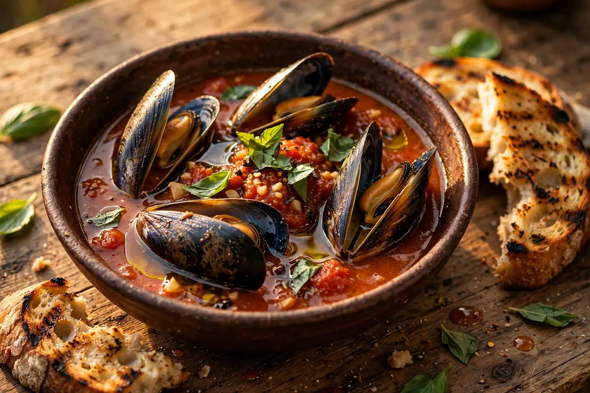 Mussels with Tomato & Basil