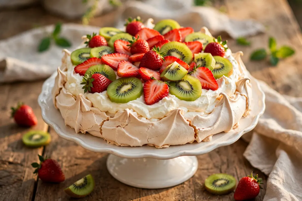 Strawberry & Kiwi Pavlova