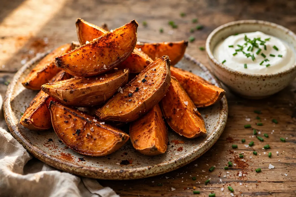 Kumara Wedges with Sour Cream