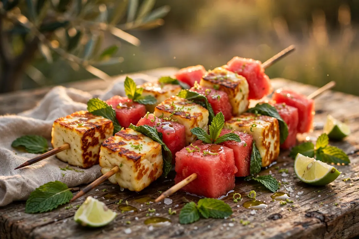 Halloumi & Watermelon Skewers