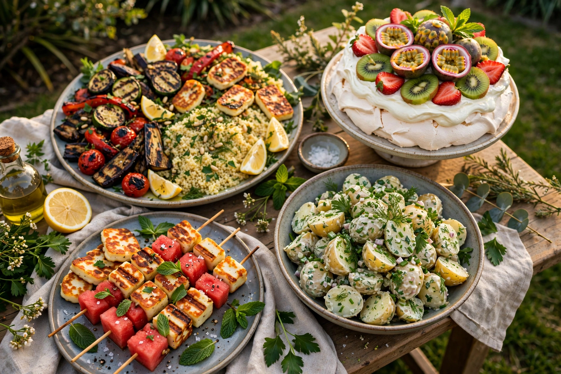 Vegetarian Waitangi Day feast spread